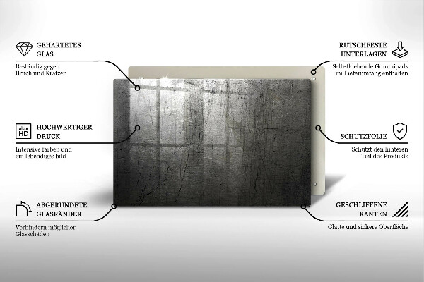 Protège plaque de cuisson Texture métallique