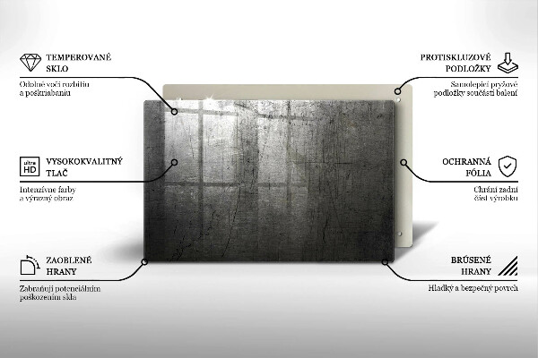 Protège plaque de cuisson Texture métallique