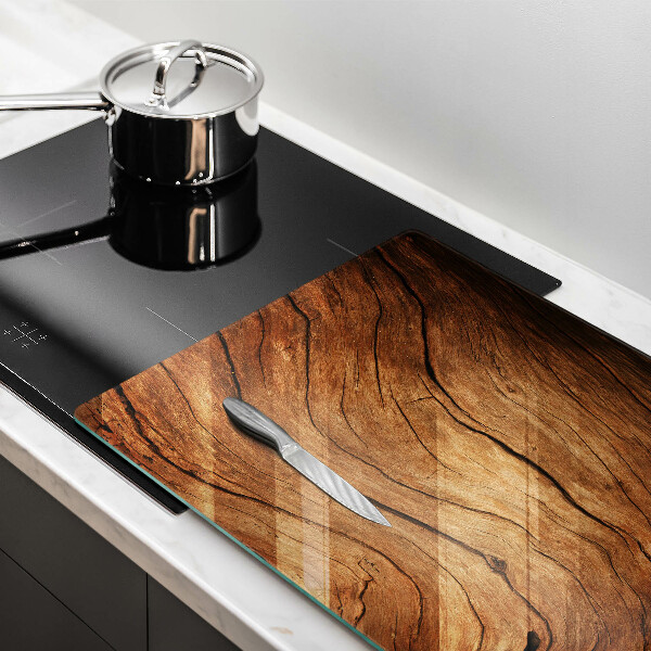 Protège plaque de cuisson Texture de planche de bois