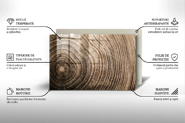 Protège plaque de cuisson Anneaux en bois
