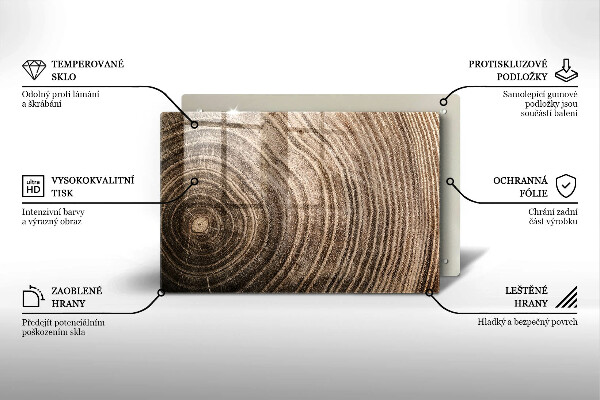 Protège plaque de cuisson Anneaux en bois