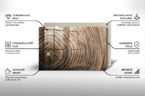 Protège plaque de cuisson Anneaux en bois
