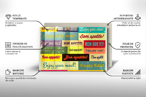 Protège plaque de cuisson Sous-titres Bon appétit langues