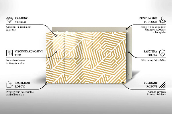 Protège plaque de cuisson Lignes géométriques