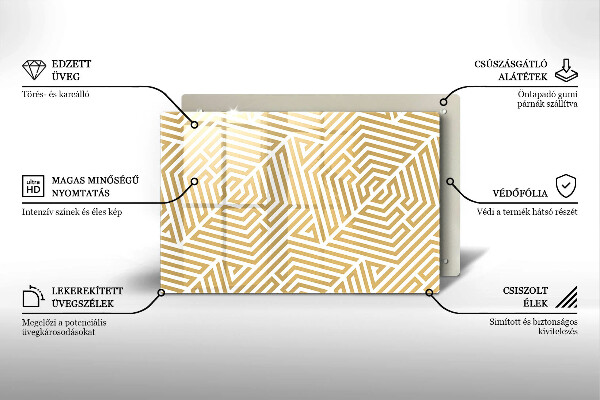 Protège plaque de cuisson Lignes géométriques