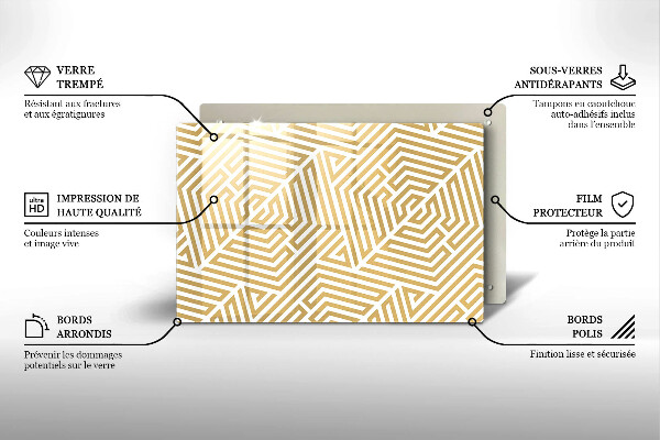 Protège plaque de cuisson Lignes géométriques