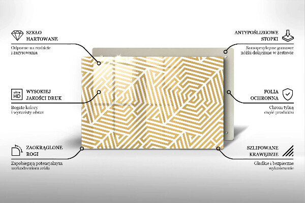 Protège plaque de cuisson Lignes géométriques
