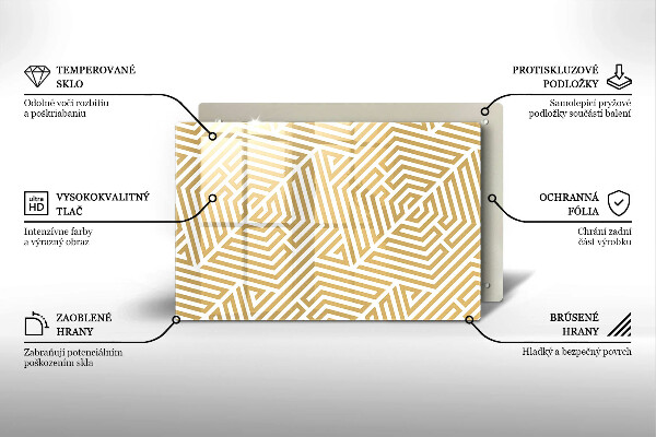 Protège plaque de cuisson Lignes géométriques