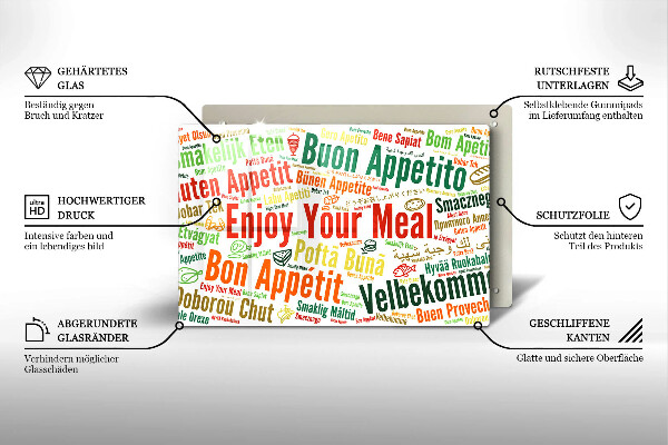 Protège plaque de cuisson Sous-titres Bon appétit langues