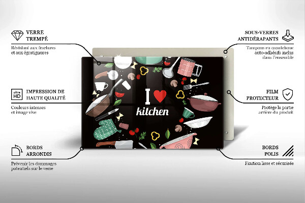 Protège plaque de cuisson Illustration J'aime la cuisine