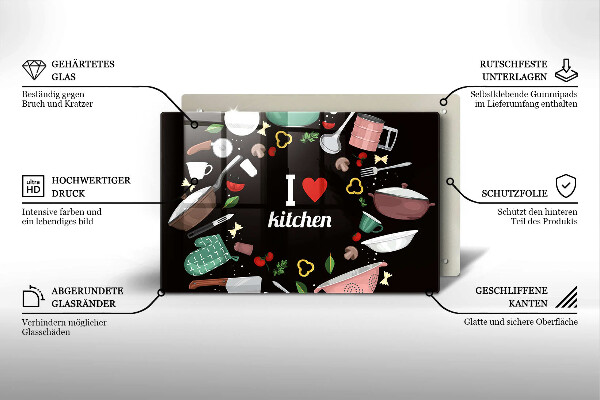 Protège plaque de cuisson Illustration J'aime la cuisine