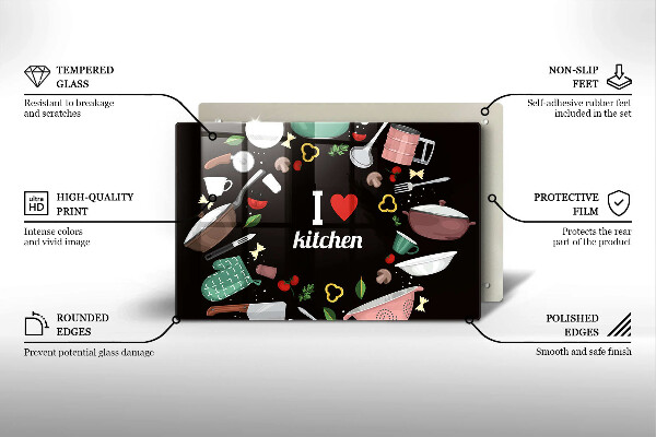 Protège plaque de cuisson Illustration J'aime la cuisine