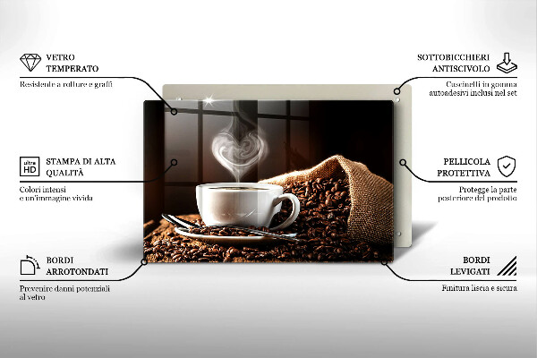 Protège plaque de cuisson Un café et une tasse