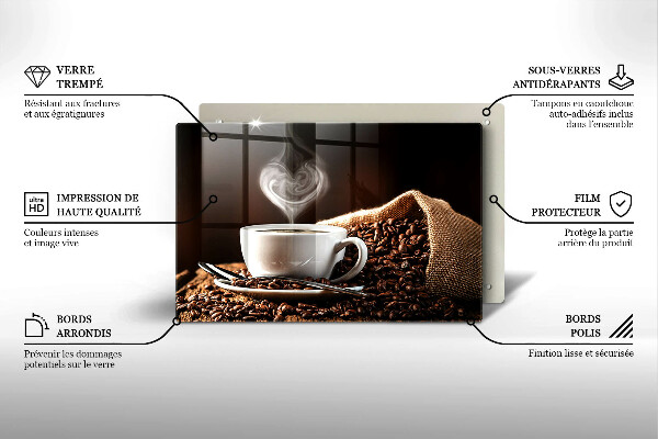 Protège plaque de cuisson Un café et une tasse