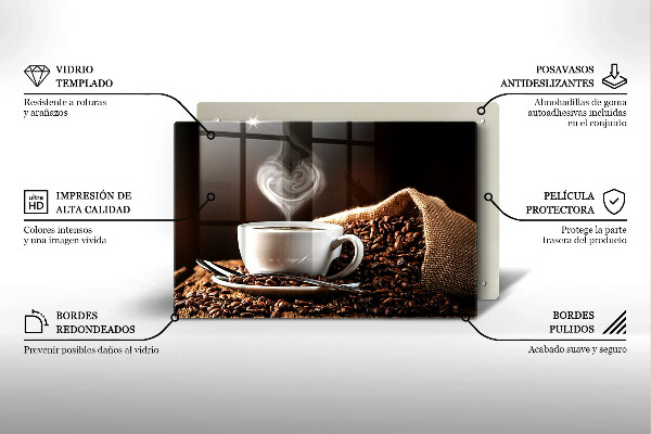 Protège plaque de cuisson Un café et une tasse