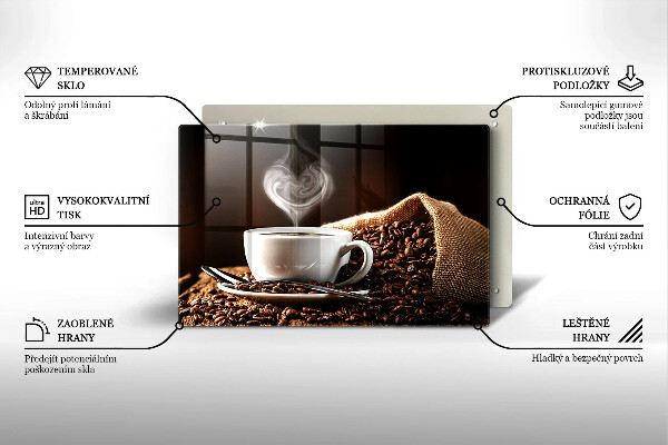 Protège plaque de cuisson Un café et une tasse