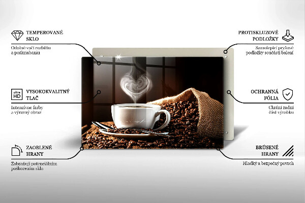 Protège plaque de cuisson Un café et une tasse