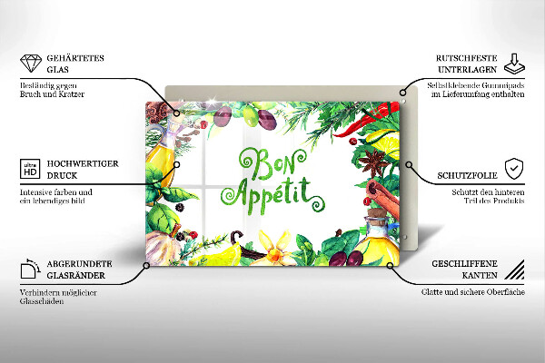 Protège plaque de cuisson Inscription Bon Appetit