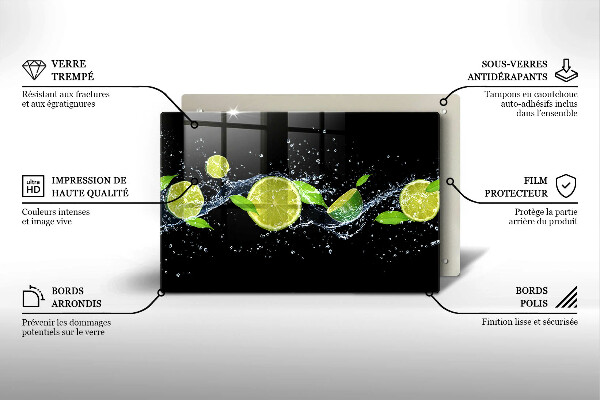 Protège plaque de cuisson Eau de menthe citronnée