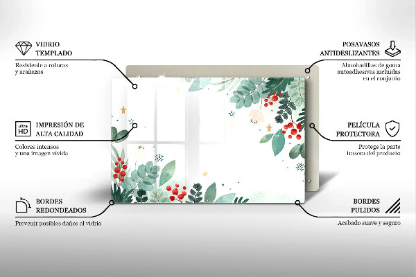 Protège plaque de cuisson Feuilles d'aquarelle