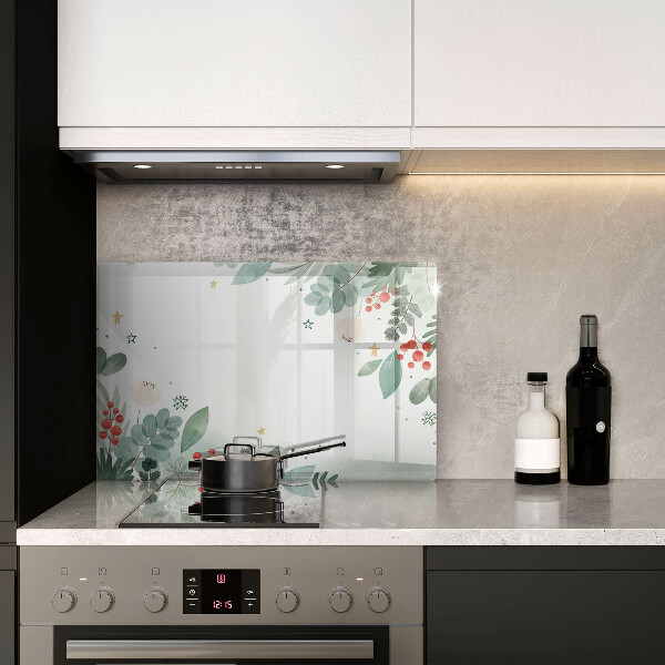 Protège plaque de cuisson Feuilles d'aquarelle