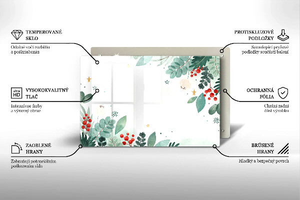 Protège plaque de cuisson Feuilles d'aquarelle