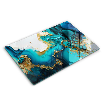 Protection pour plaque de cuisson Abstraction turquoise