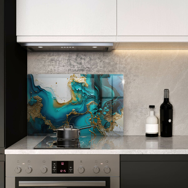 Protection pour plaque de cuisson Abstraction turquoise