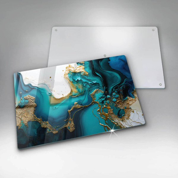 Protection pour plaque de cuisson Abstraction turquoise