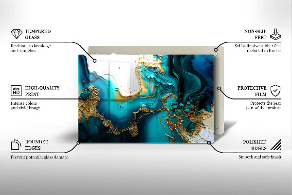 Protection pour plaque de cuisson Abstraction turquoise