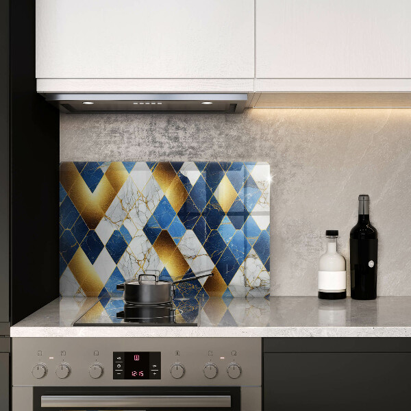 Protège plaque de cuisson Losanges de marbre doré