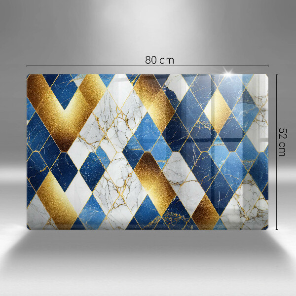 Protège plaque de cuisson Losanges de marbre doré