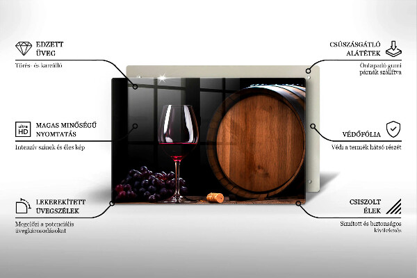 Protège plaque de cuisson Verre à vin en tonneau