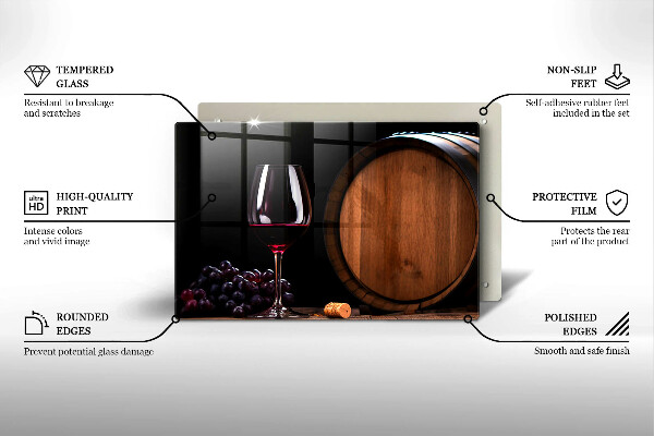 Protège plaque de cuisson Verre à vin en tonneau