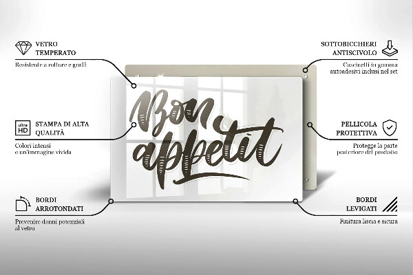 Protège plaque de cuisson Inscription Bon Appetit