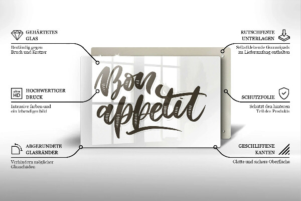 Protège plaque de cuisson Inscription Bon Appetit