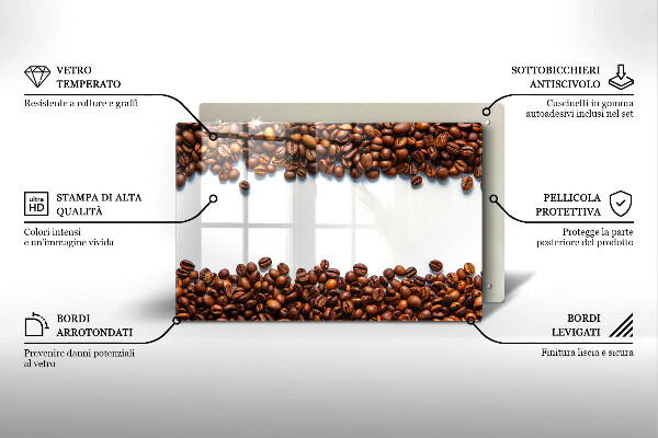 Protège plaque de cuisson Grains de café