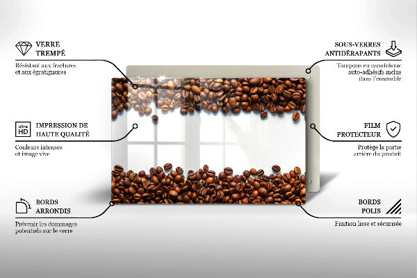 Protège plaque de cuisson Grains de café