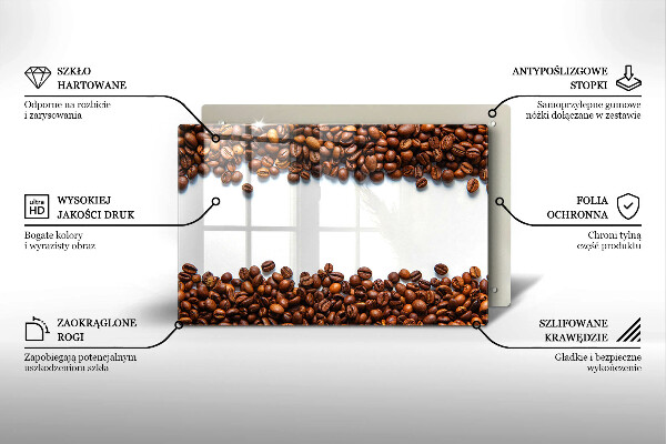 Protège plaque de cuisson Grains de café