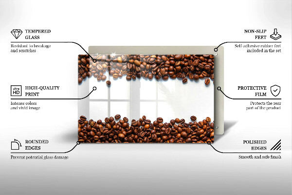 Protège plaque de cuisson Grains de café