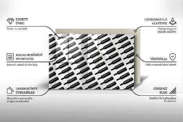 Protège plaque de cuisson Bouteilles de vin noir