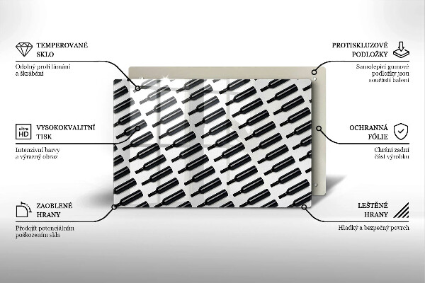 Protège plaque de cuisson Bouteilles de vin noir