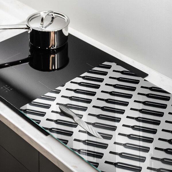 Protège plaque de cuisson Bouteilles de vin noir