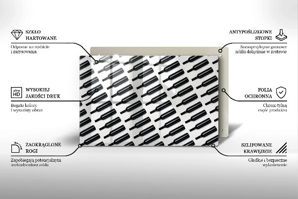 Protège plaque de cuisson Bouteilles de vin noir