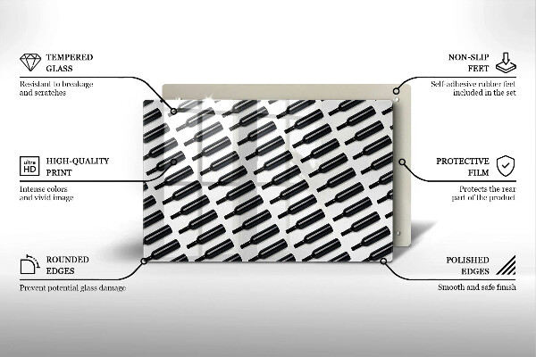 Protège plaque de cuisson Bouteilles de vin noir