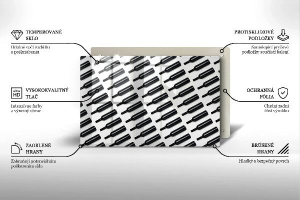 Protège plaque de cuisson Bouteilles de vin noir