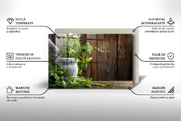 Protège plaque de cuisson Herbes vertes