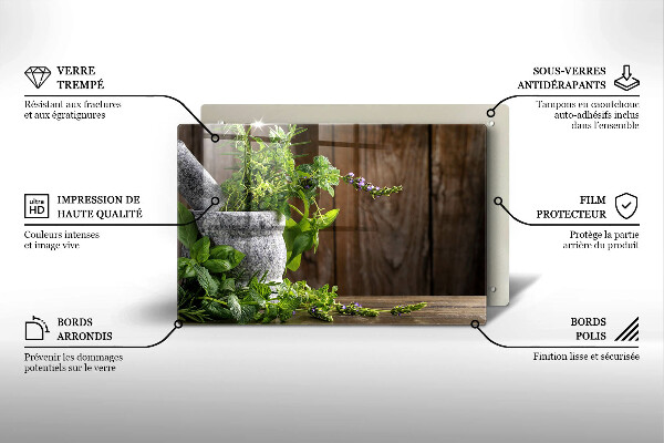 Protège plaque de cuisson Herbes vertes