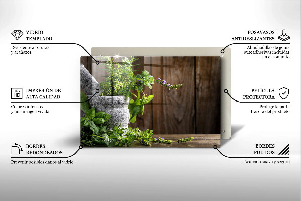 Protège plaque de cuisson Herbes vertes