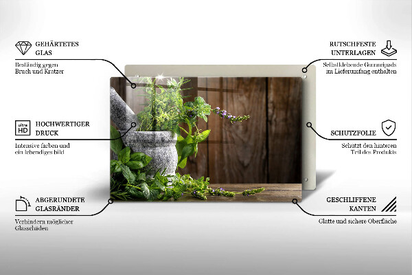 Protège plaque de cuisson Herbes vertes